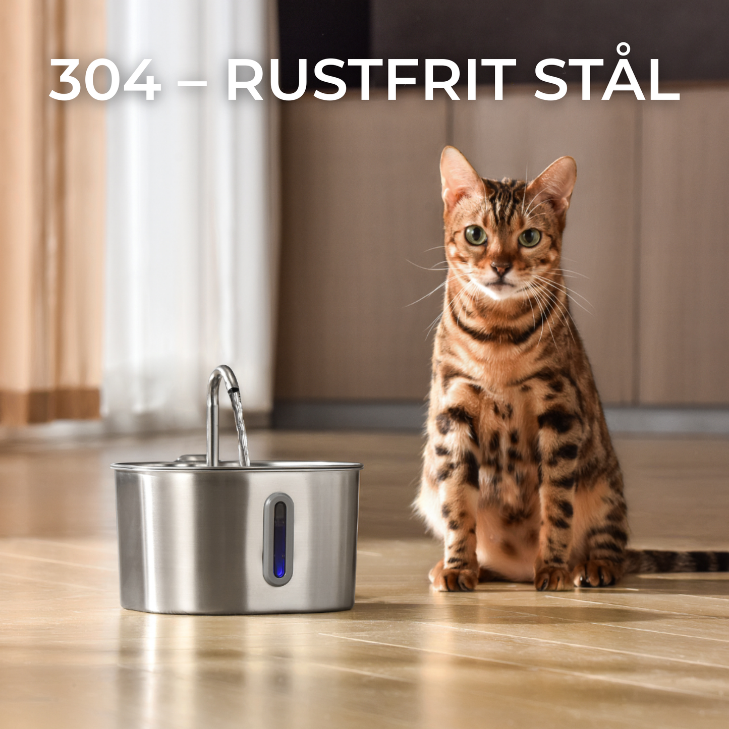 SilentFlow – Drikkefontæne i Rustfrit Stål 2,2 L